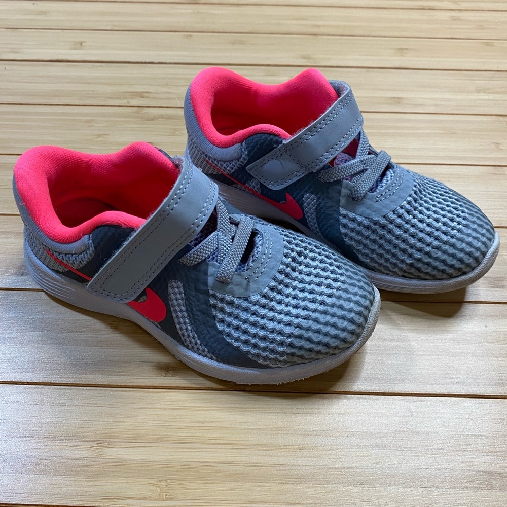 Little girls gray and pink Nikes